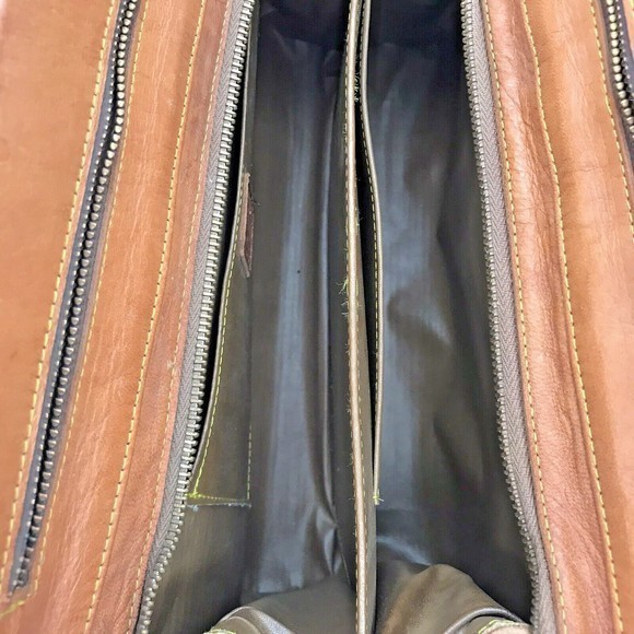 Vintage 60s Gaitan Artisan Hand Tooled Carved Leather Double Handle Purse Mexico - Picture 11 of 12